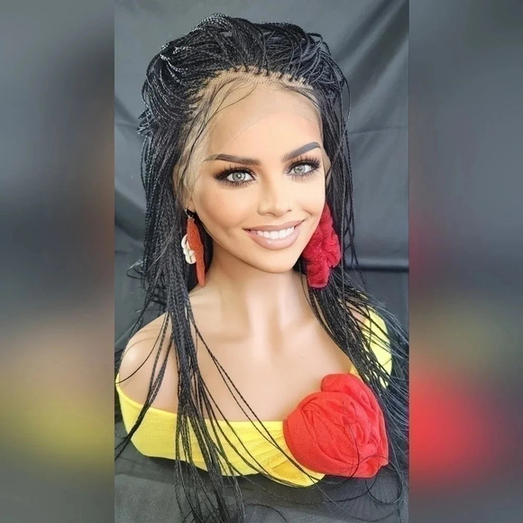 100% Handmade Micro Millions Braided wigs black wig,  NWT,  yassine - Picture 4 of 17